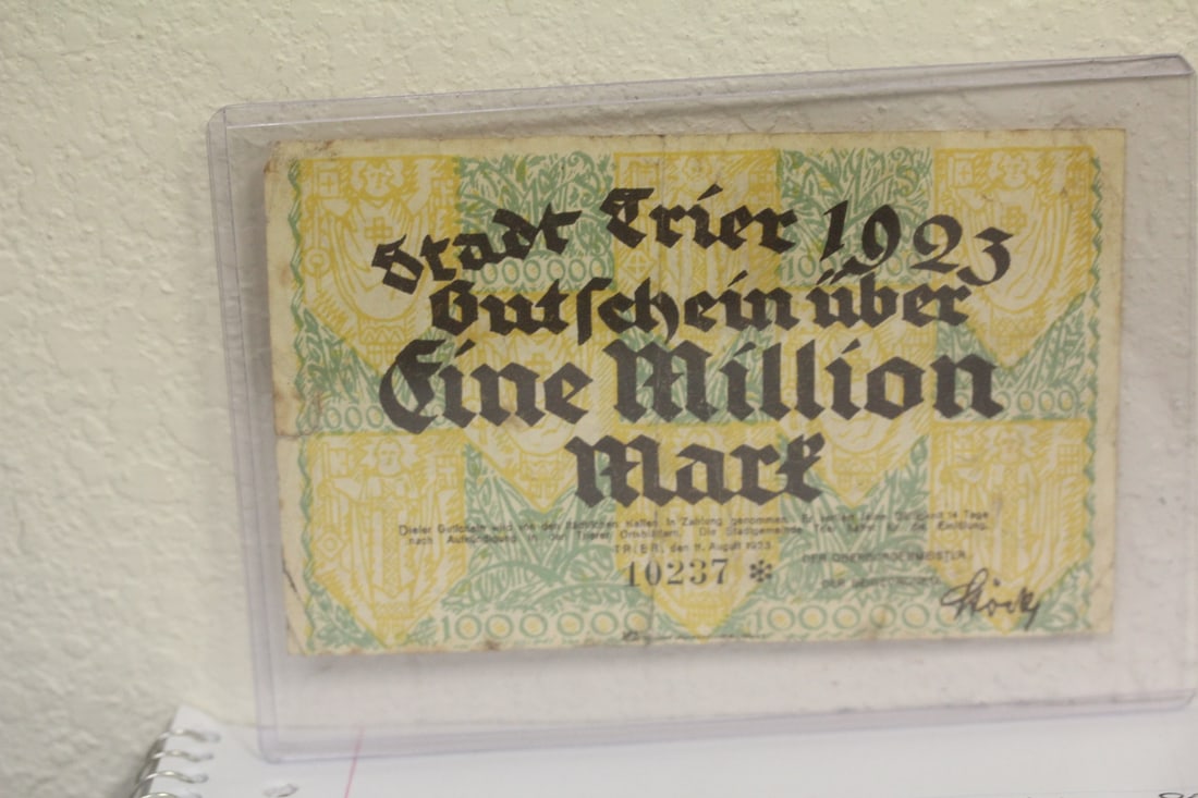 1923 Germany One Million Mark Bank Note: Weimar Republic Trier one million mark note