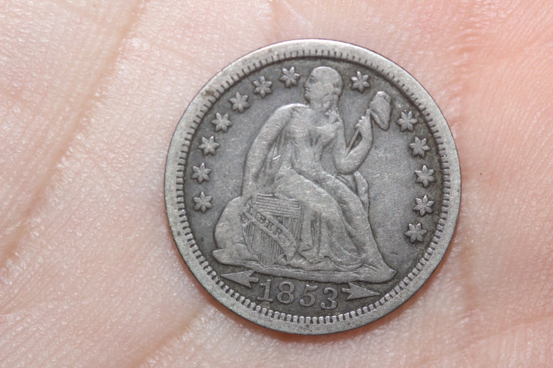 1853 Silver Dime: as shown