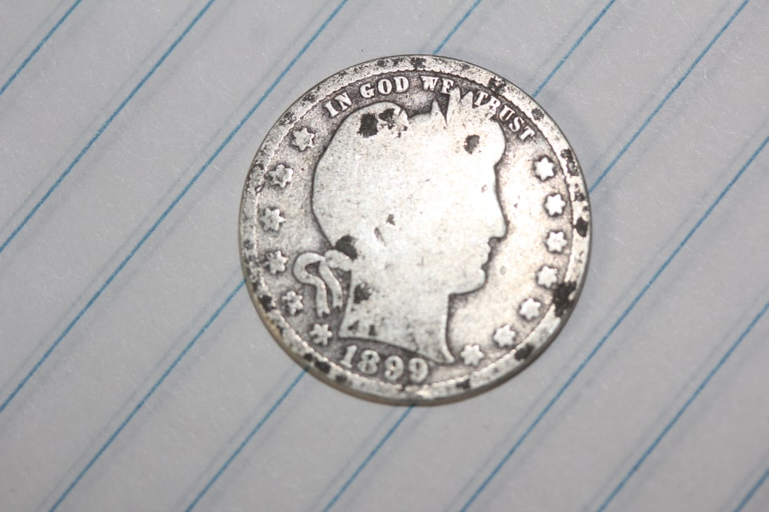 1899 Barber Silver Quarter: as shown