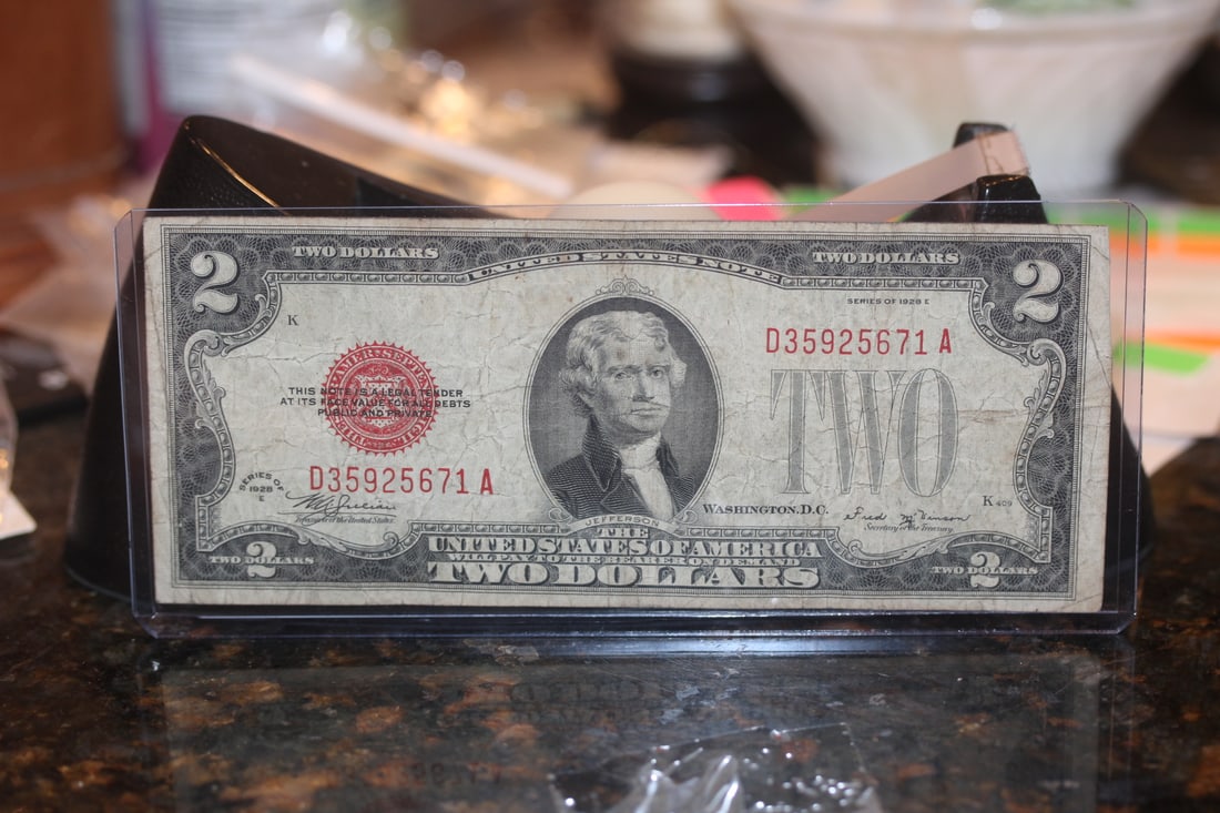 1928 Red Seal $2.00 Note: as shown