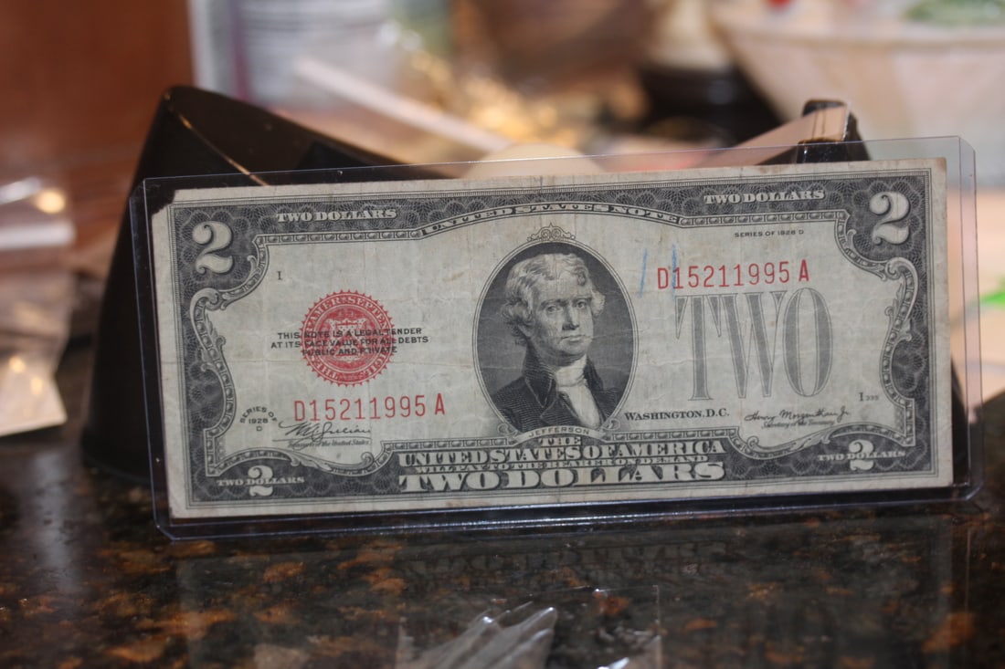 1928 Red Seal $2.00 Note: as shown