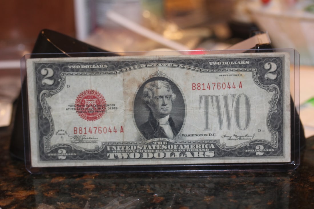 1928 Red Seal $2.00 Note: as shown