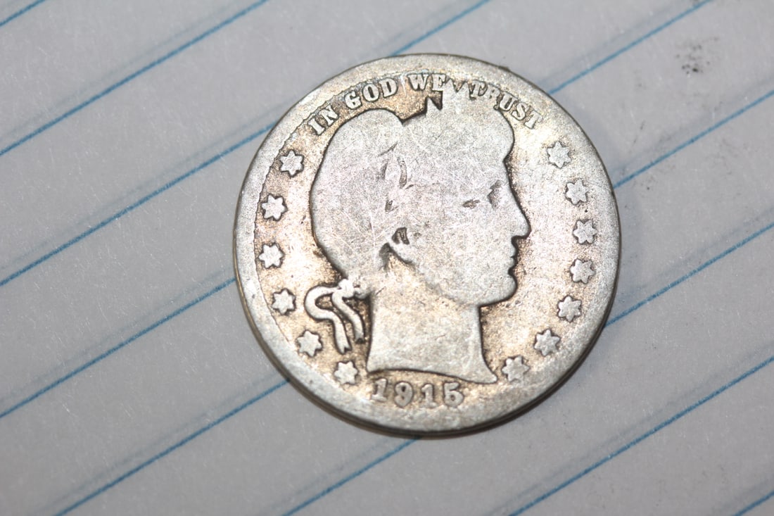 1915 Barber Silver Quarter: as shown