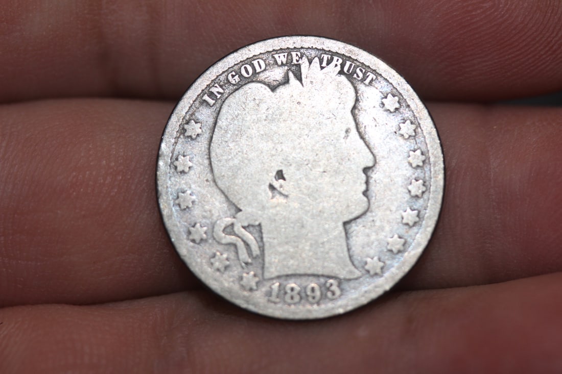 1893-O Barber Silver Quarter: as shown