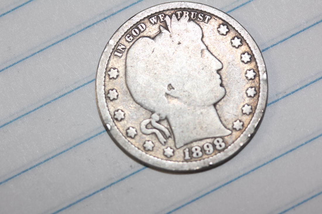1898 Barber Silver Quarter: as shown