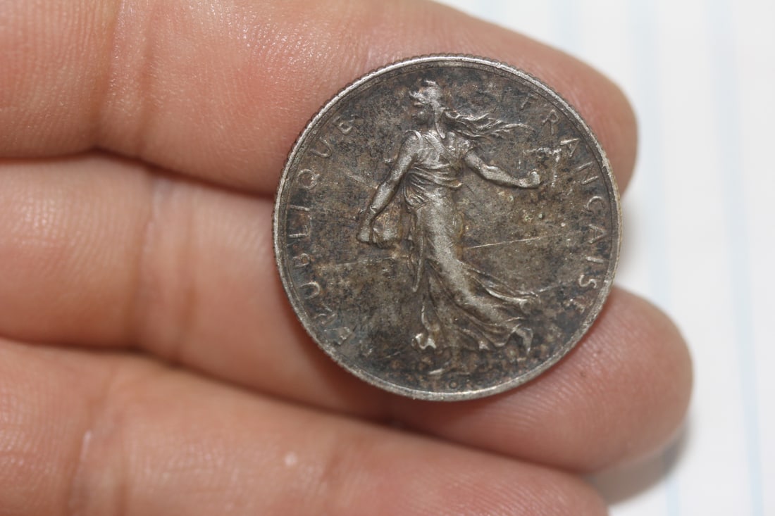 1918 France 2 Francs Silver Coin: as shown