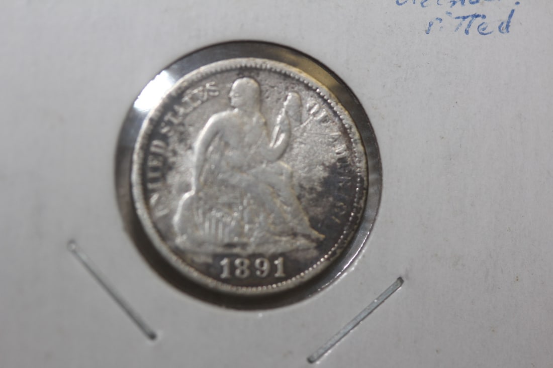 1891-O Seated Dime: as shown