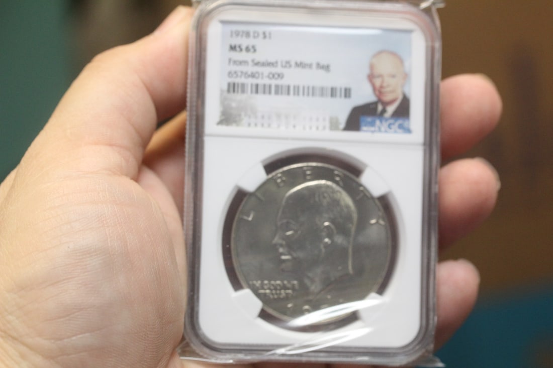 NGC Graded 1978-D Ike Dollar: MS65 - clad