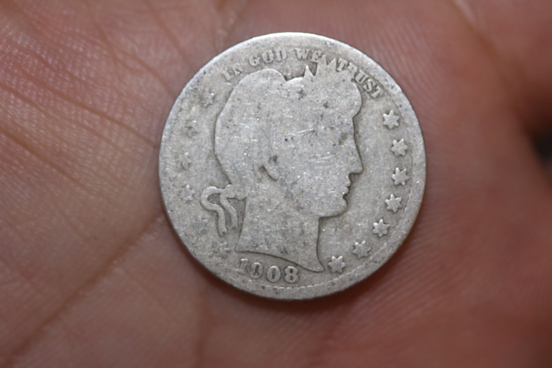 1908-D Barber Silver Quarter: as shown