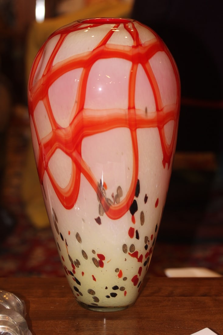 Large Art Glass Vase: 14 1/2" tall