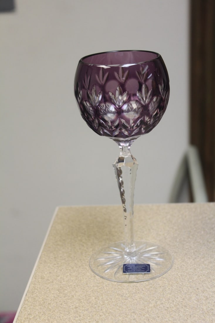 Godinger Cut Glass Goblet: 8 inches tall