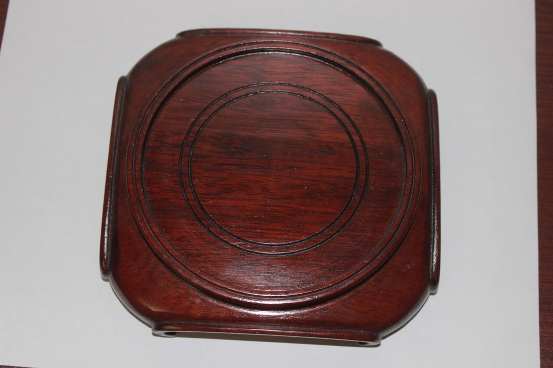 A Vintage Wooden Stand: 4 3/4" inside diameter