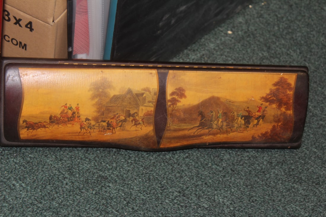 A Wooden Compartment Box: 13 inches long