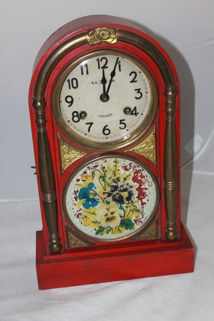 Antique Chinese Marriage Clock Working Condition: 17 7/8" Tall