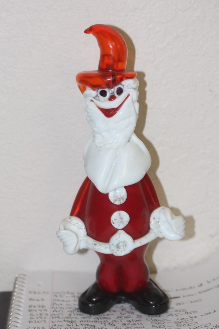 Art Glass Santa Claus: 10 1/4" tall