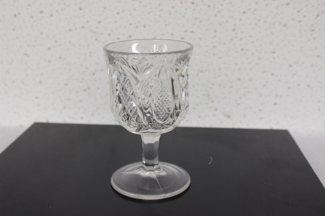 A Pressed Glass Cup: Possibly depression cup - 4" tall