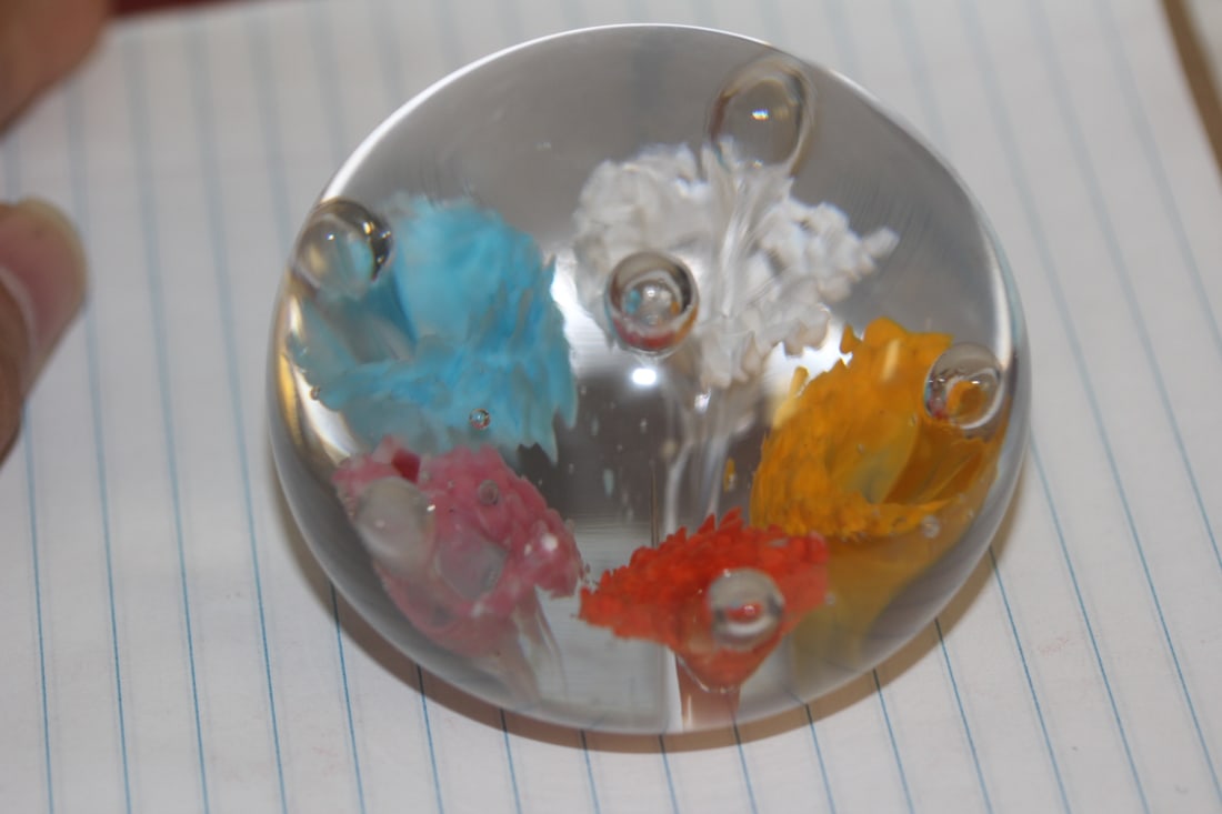 Art Glass Paperweight: 2 3/4" in diameter