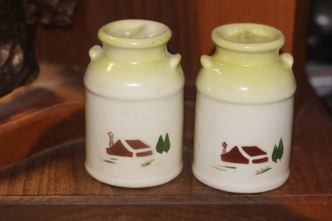 Pair of Midcentury Salt and Pepper Shakers: 3 1/2" tall each