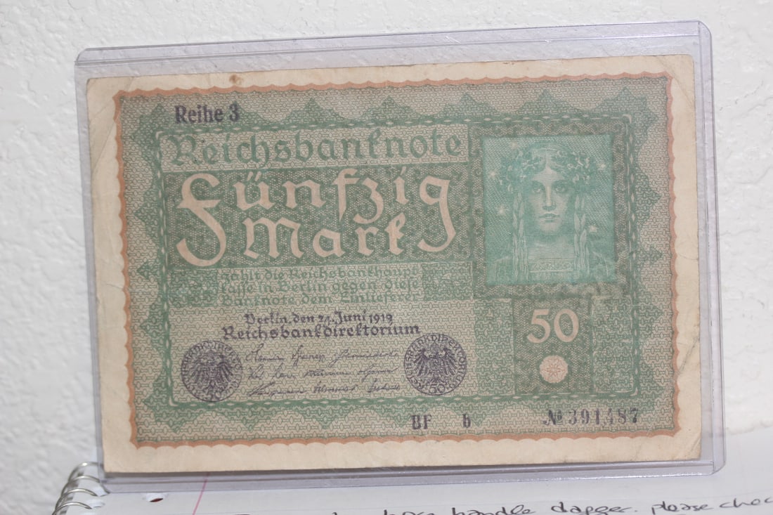 1919 German 50 Mark Note: as shown