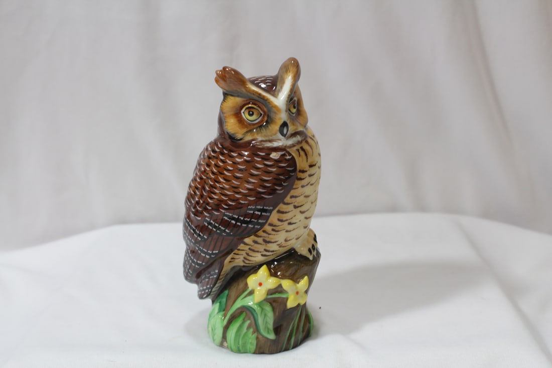 A Hollohaza, Hungary Ceramic Owl Figurine: 6" tall