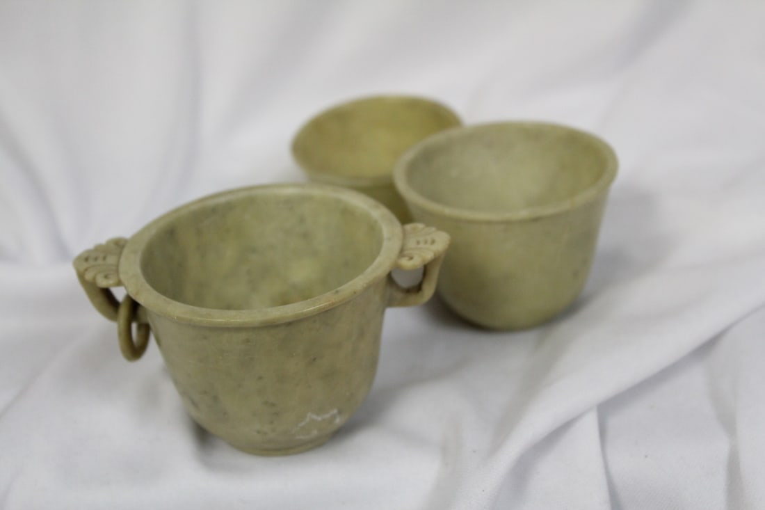 Chinese Soapstone Stacking Cups - 2