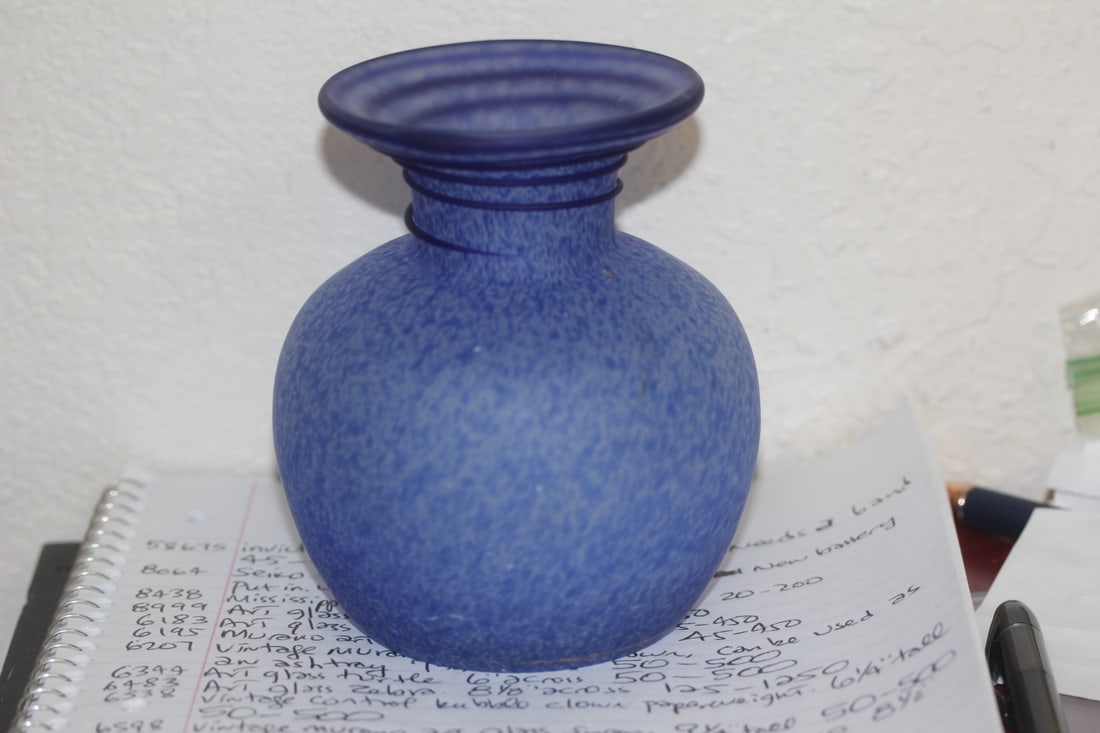 Satin Art Glass Vase: 5 1/8" tall