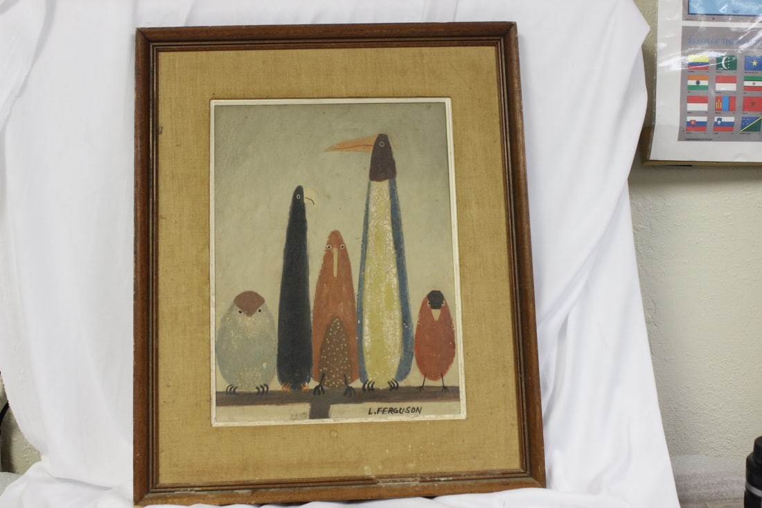 A Retro Oil on Board Painting: most likely 1950's - signed - overall= 17 1/4" x 14 1/4" - sight= 11 1/2" x 8 1/2"