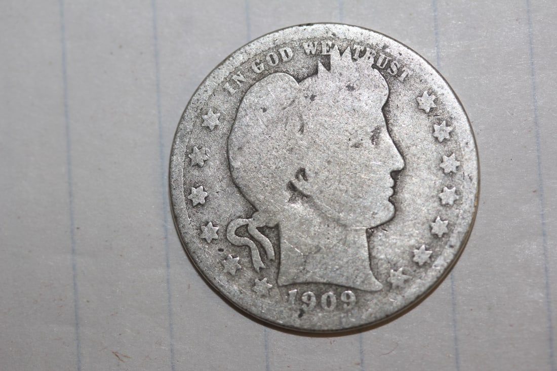 1909-D Barber Silver Quarter: as shown