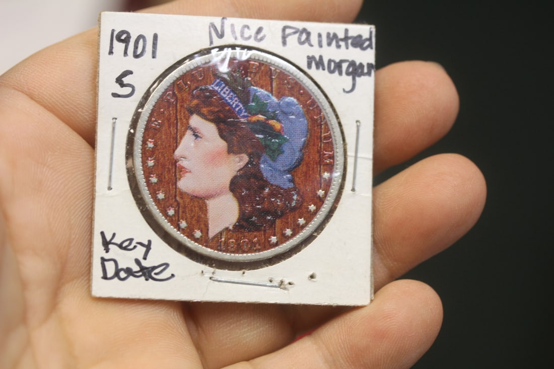 1901-S Morgan Silver Dollar: colorized - key date