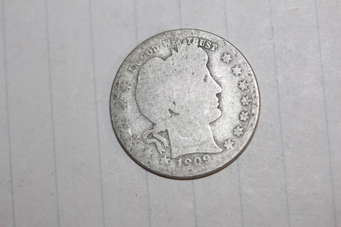 1909-D Barber Silver Quarter: as shown