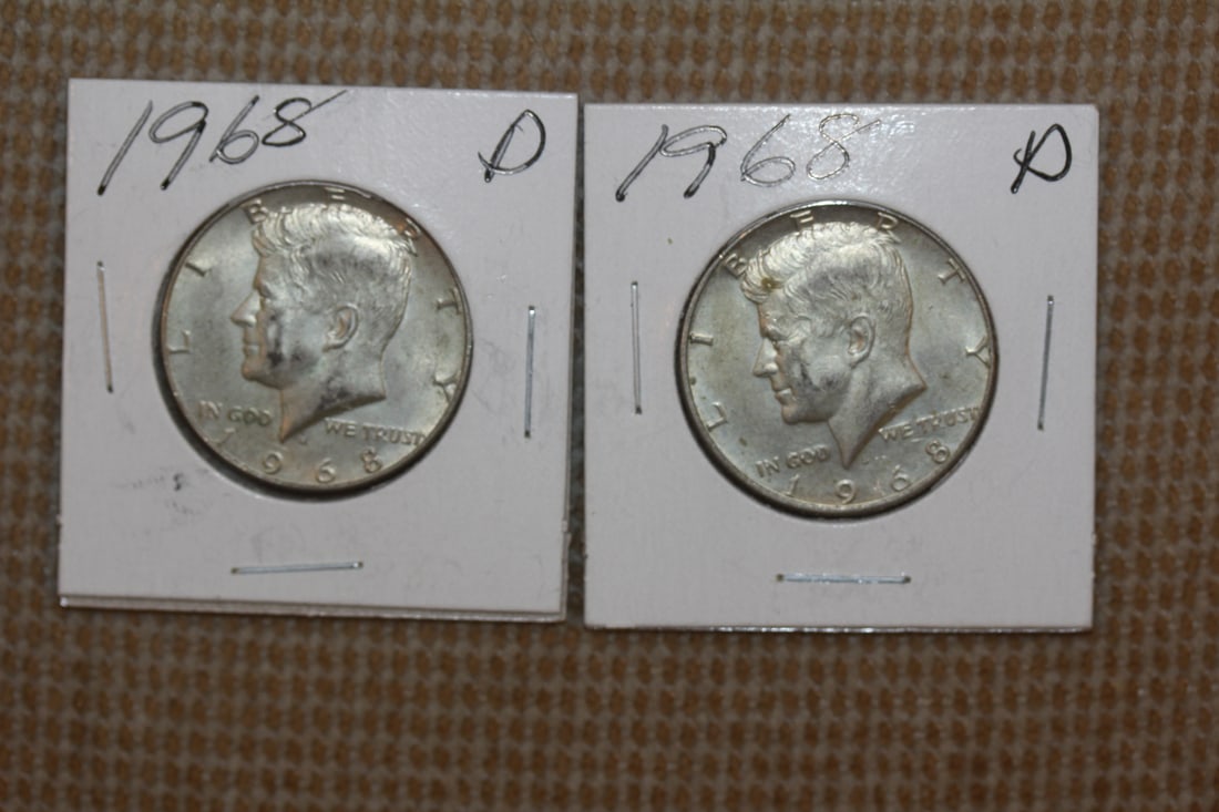 Lot of 2 Kennedy Halves: 40% silver