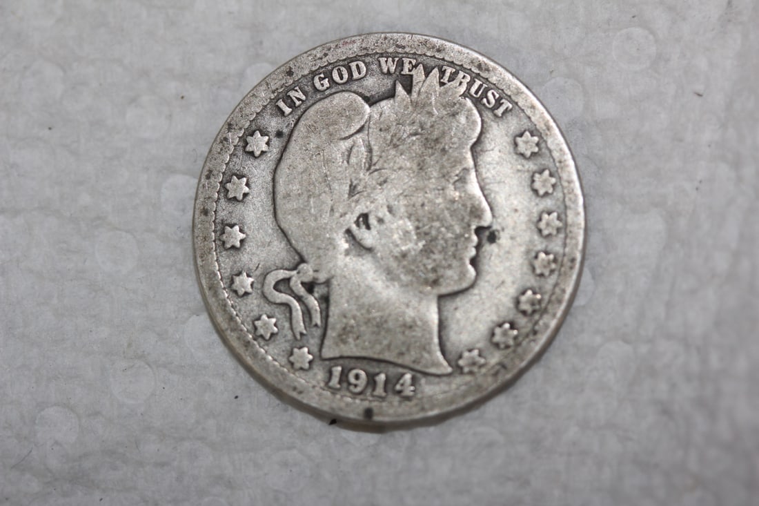 Barber Silver Quarter: as shown