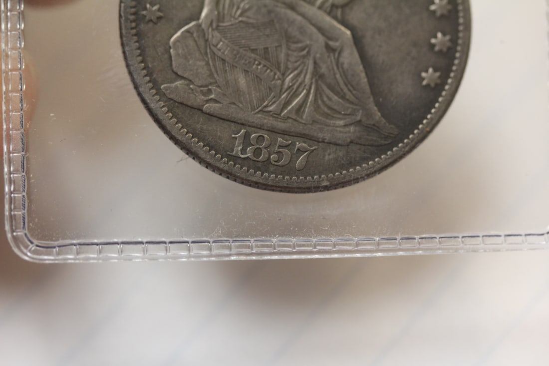 1857 Seated Silver Half Dollar - 2