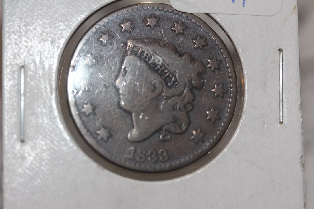 1833 Large Cent: as shown