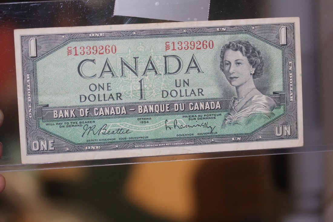 1954 Canada $1.00 Note: as shown