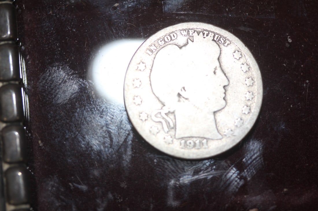 1911 Barber Silver Quarter: 90% silver