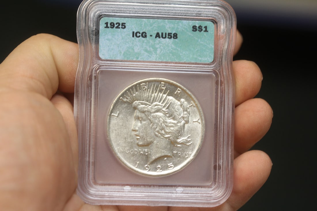 1925 Peace dollar: ICG graded AU 58