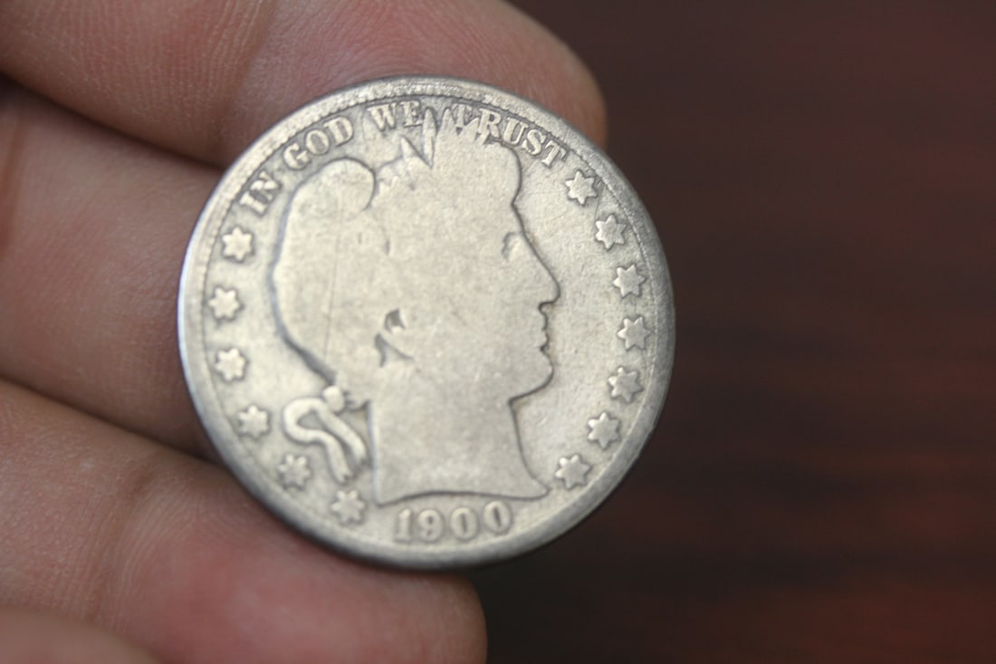 1900-S Barber Silver Half Dollar: as shown