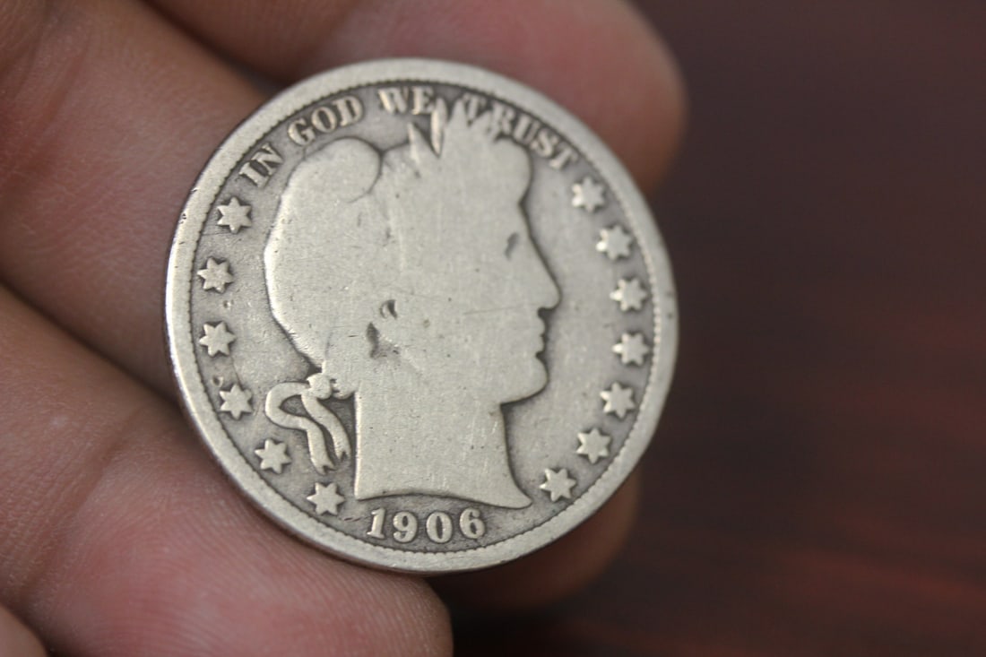 1906-O Barber Silver Half Dollar: as