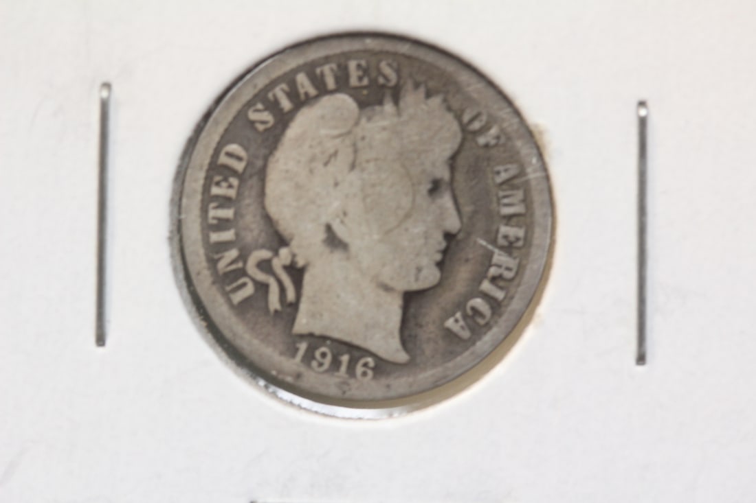1916 Barber Silver Dime: as shown