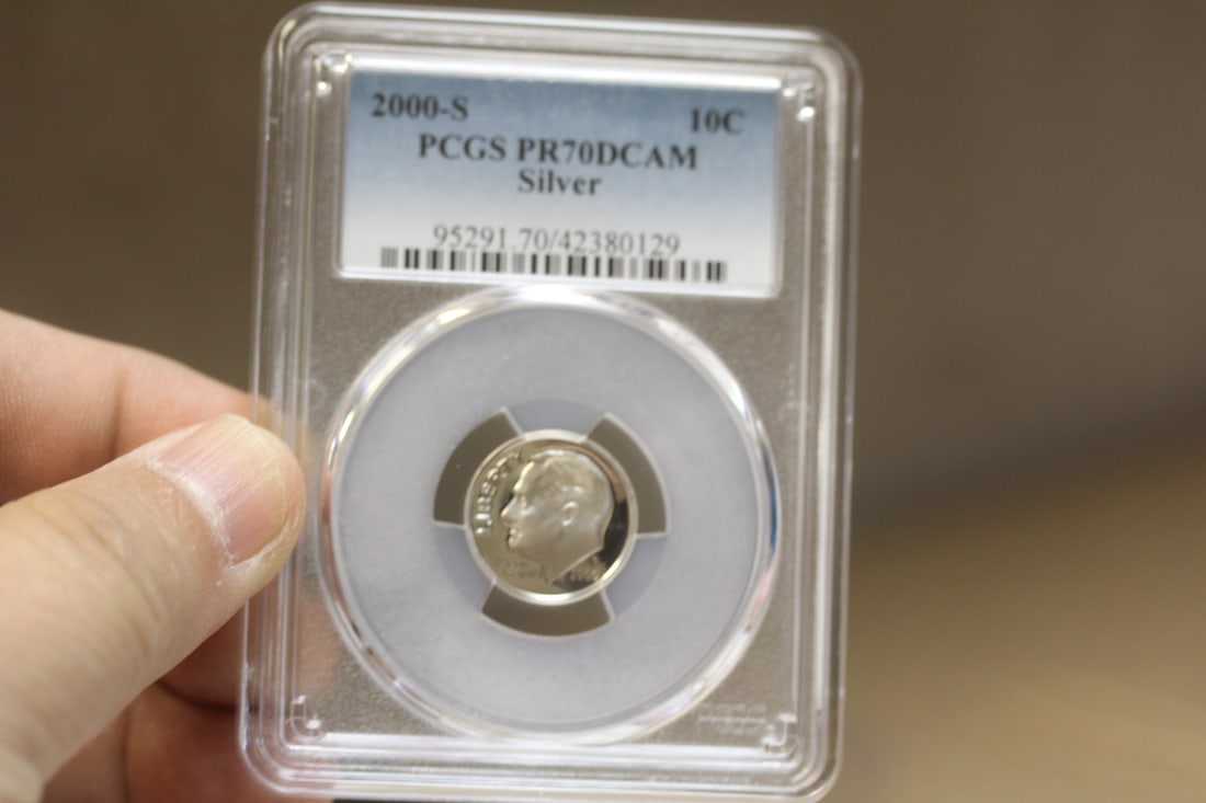 PCGS Graded 2000-S Silver Dime: PR70 DCAM