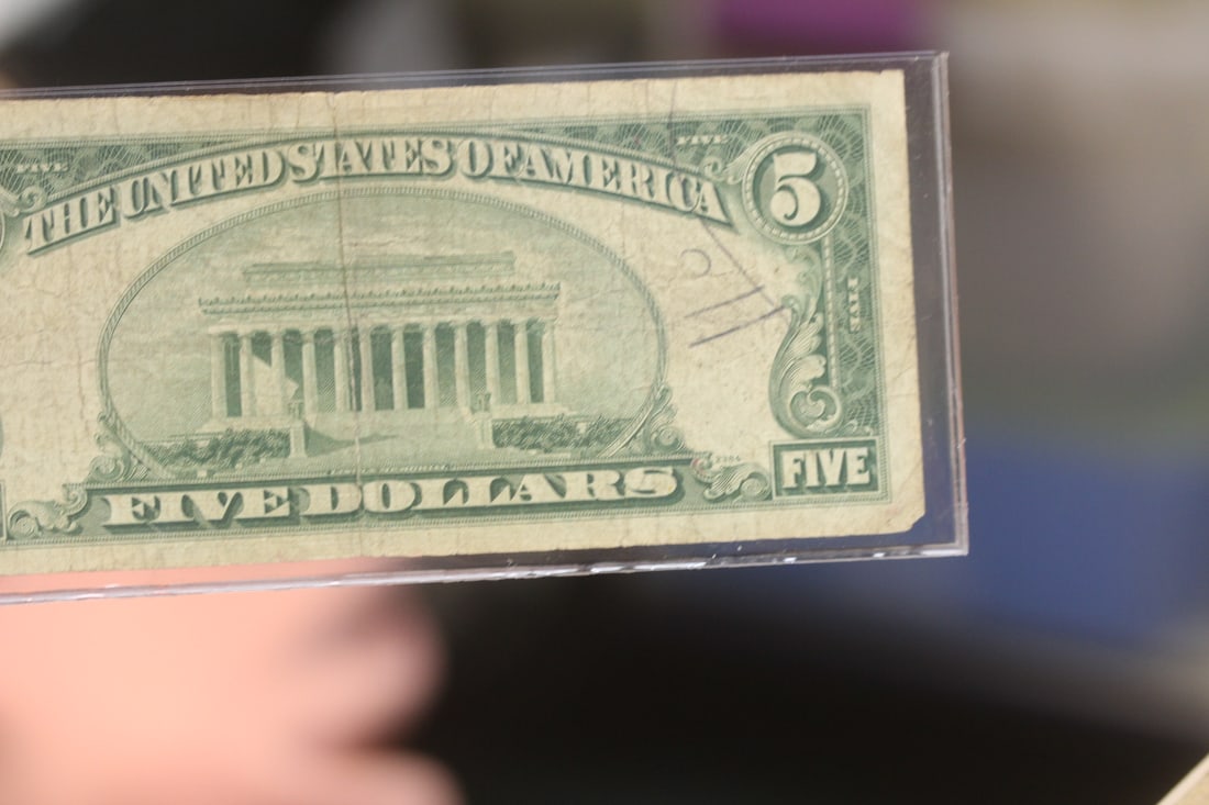 1953 $5.00 Red Seal Star Note - 7