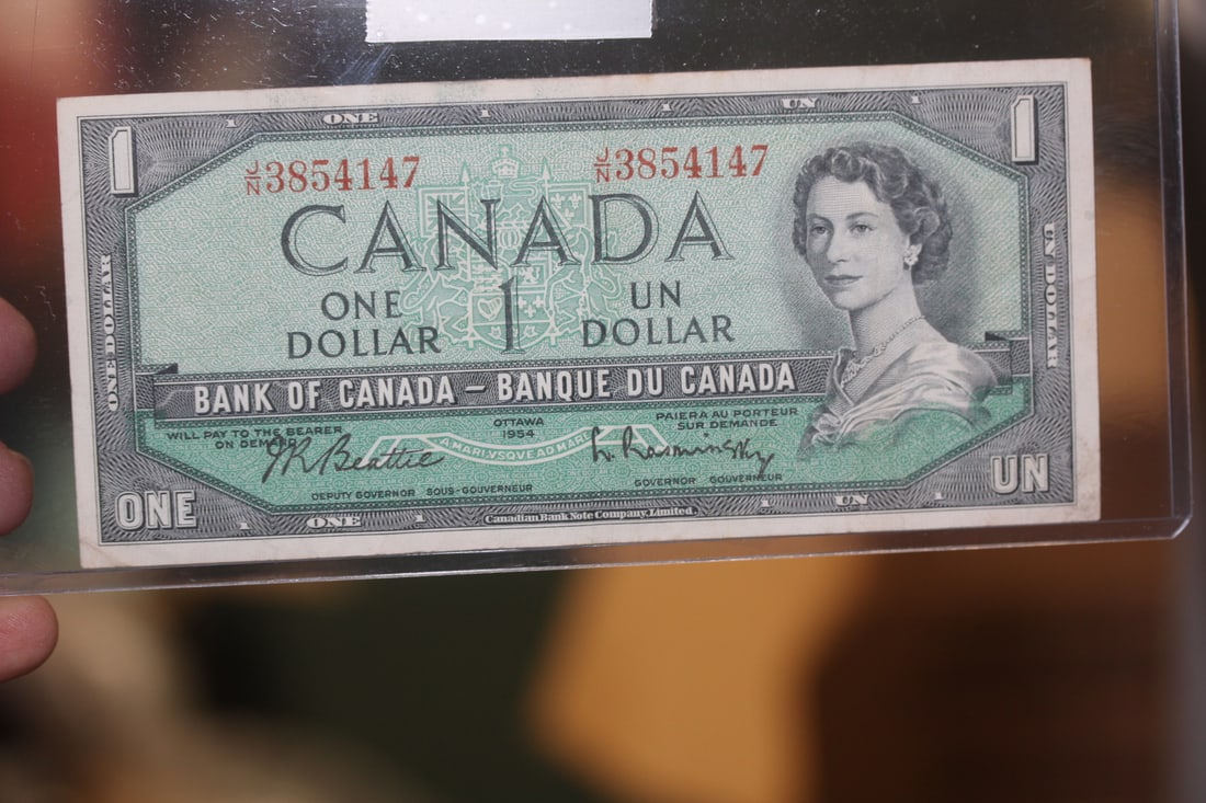 1954 Canada $1.00 Note: as shown