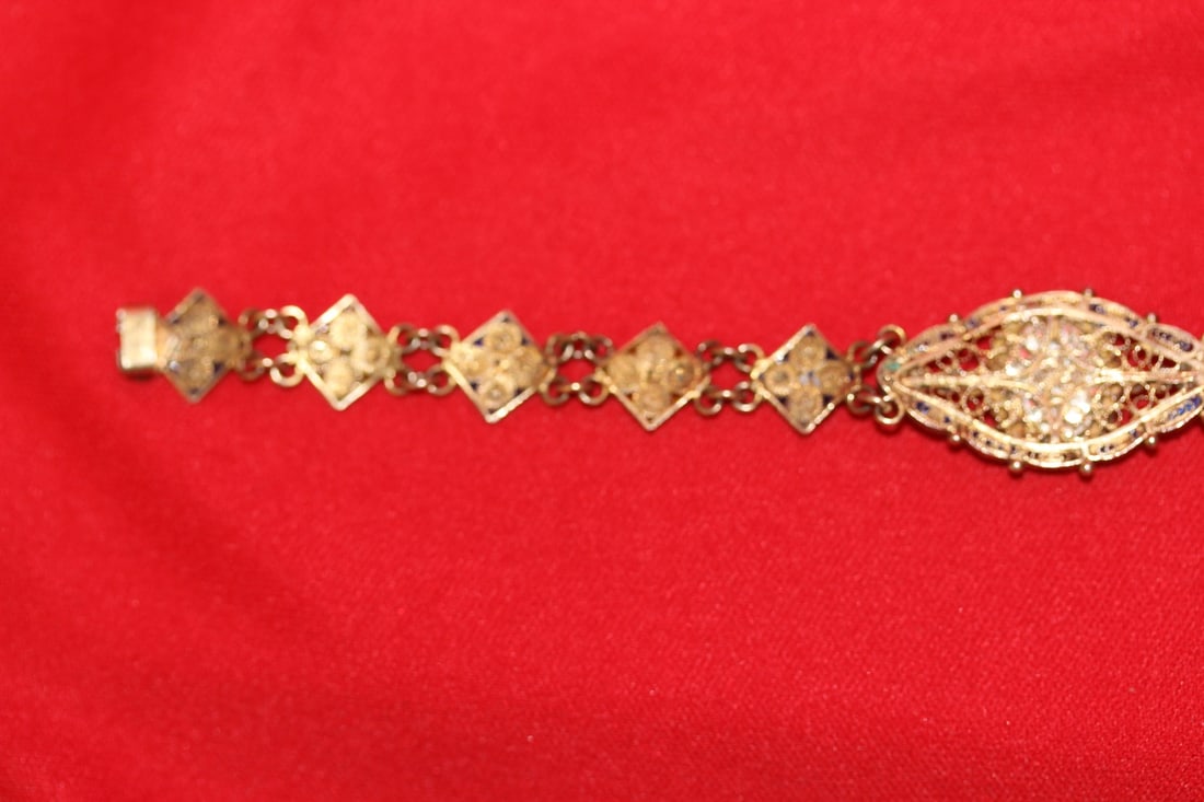 A Signed 800 Silver Micro Mosaic Bracelet - 11