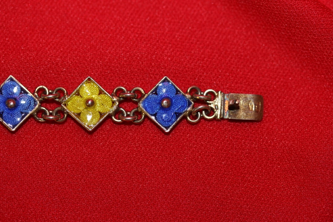 A Signed 800 Silver Micro Mosaic Bracelet - 2