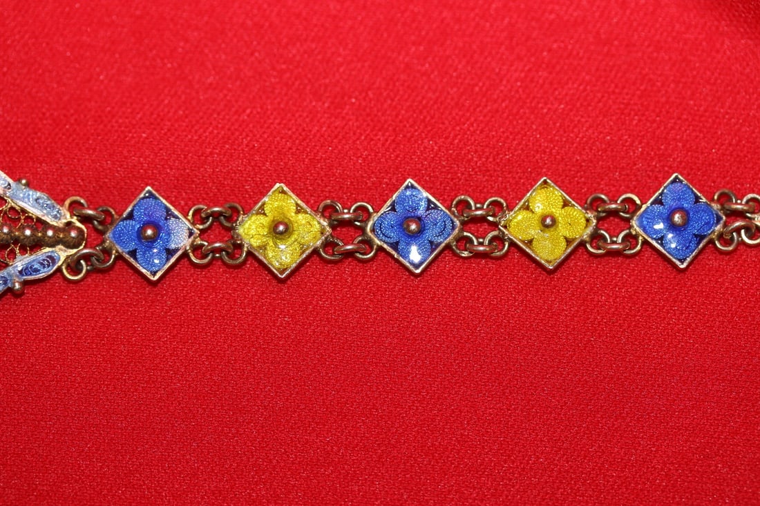 A Signed 800 Silver Micro Mosaic Bracelet - 3