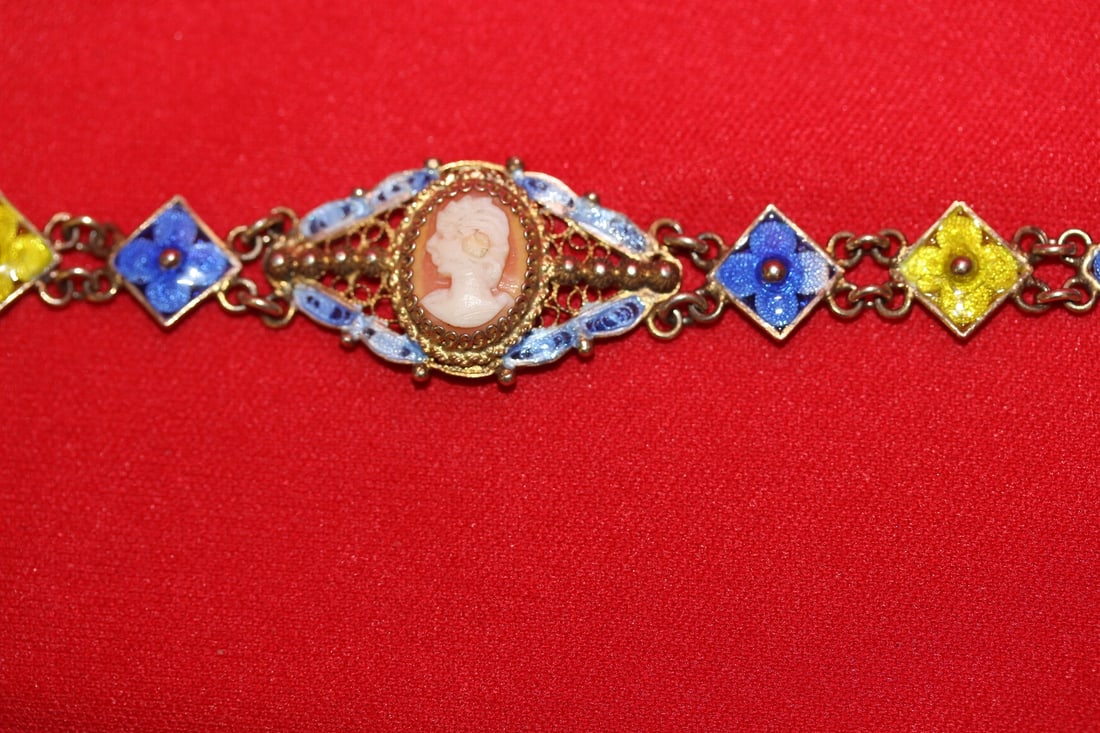 A Signed 800 Silver Micro Mosaic Bracelet - 4
