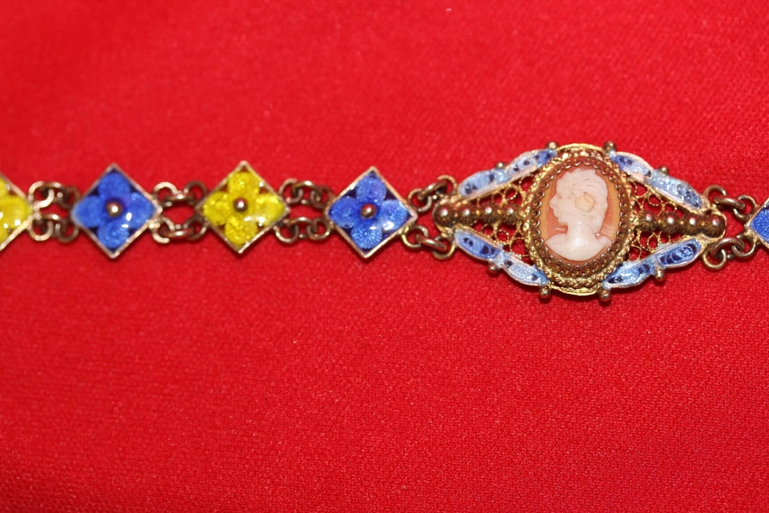 A Signed 800 Silver Micro Mosaic Bracelet - 5