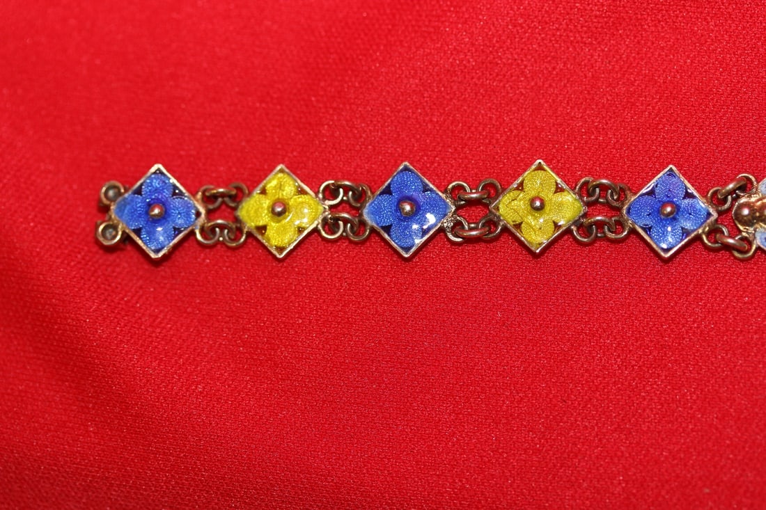 A Signed 800 Silver Micro Mosaic Bracelet - 6