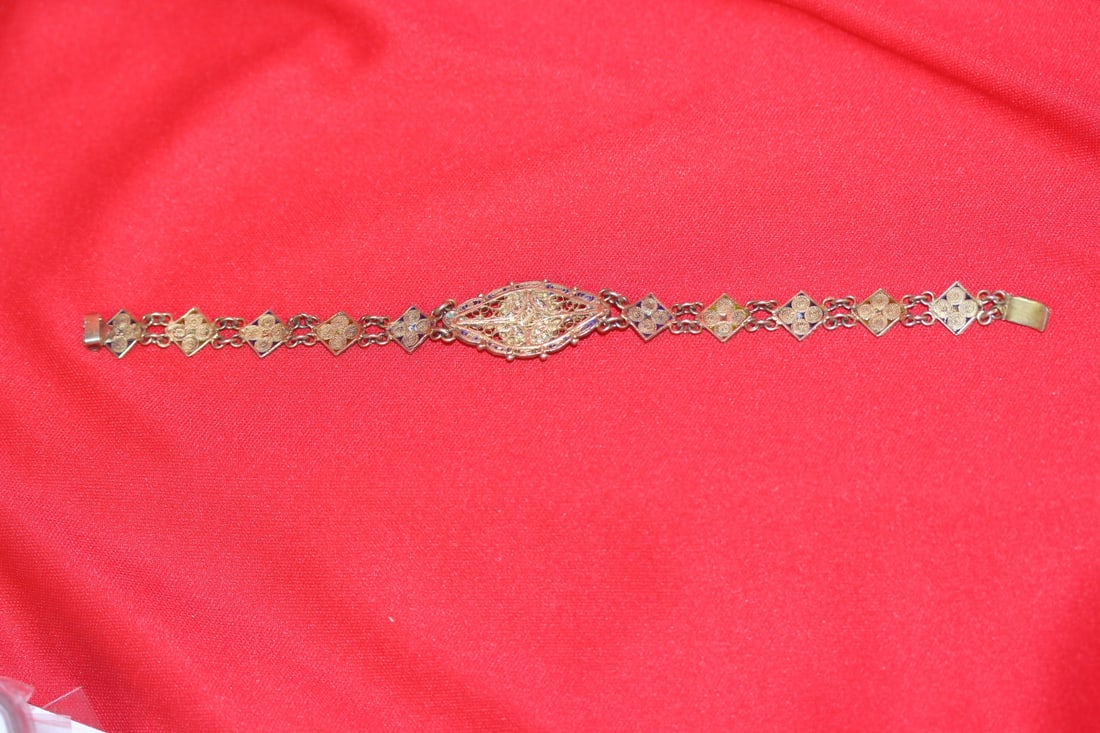 A Signed 800 Silver Micro Mosaic Bracelet - 8